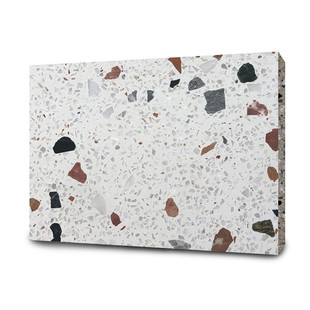 定制灰点白人造石台面水磨石预制板墙面地面水磨石无机商场石材