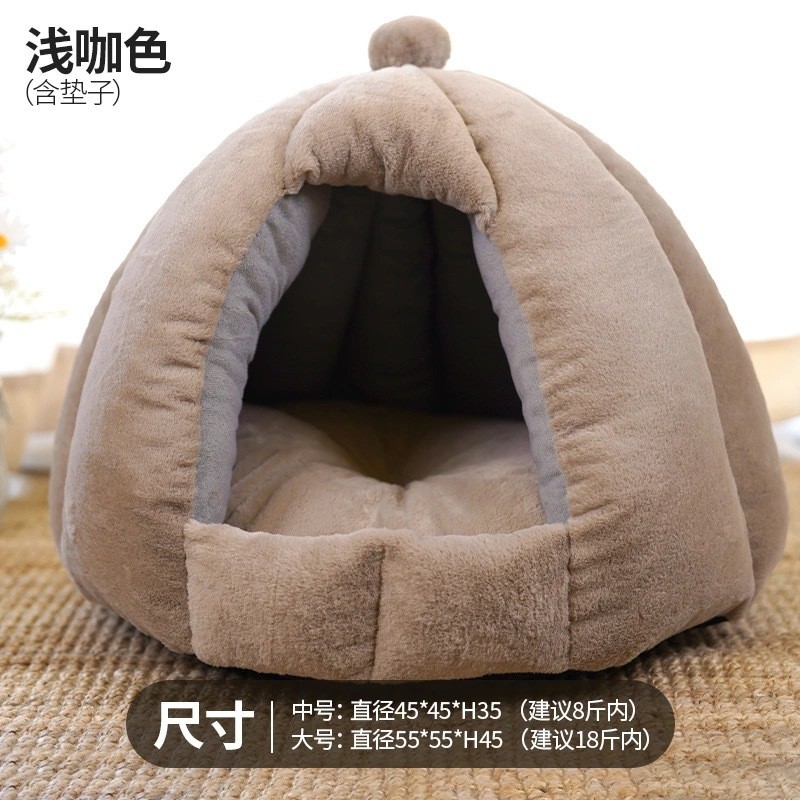 猫窝隐秘冬季保暖封闭式猫窝兔批发加厚狗窝猫帐篷宠物床垫狗窝绒
