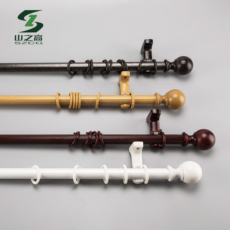 德裕加厚铝合金罗马杆客厅卧室阳台单杆双杆顶装侧装静音窗帘杆