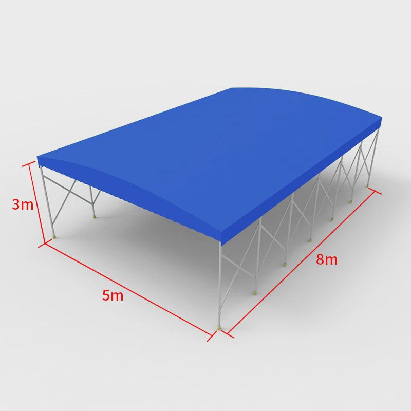 大型仓库活动推拉雨棚电动伸缩篮球遮阳棚移停车蓬户外大排档帐篷