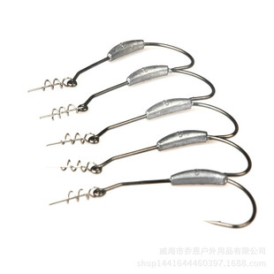 加铅曲柄钩带弹簧锁针带铅50只铅头钩路亚曲柄钩装路亚曲柄钩