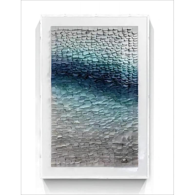 玄关装饰画轻奢客厅实物装置画楼梯间立体手工纸艺挂画亚克力盒子图片