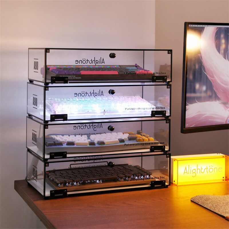Alightstone机械键盘展示架亚克力收纳舱桌面收纳盒车模放置架柜