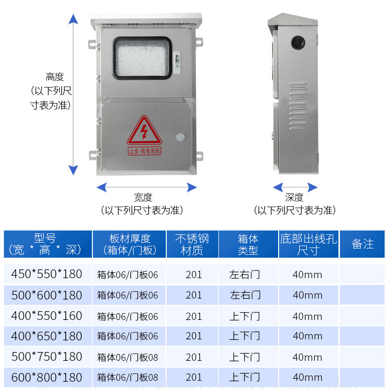 光伏并网配电箱计量箱户外不锈钢单相三相电表箱交流控制箱成套