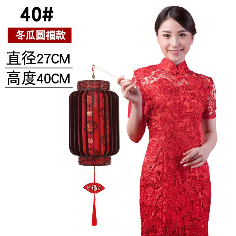 客厅旋转灯笼实木阳台茶楼装饰仿古木艺中式吊灯木制宫灯led转灯