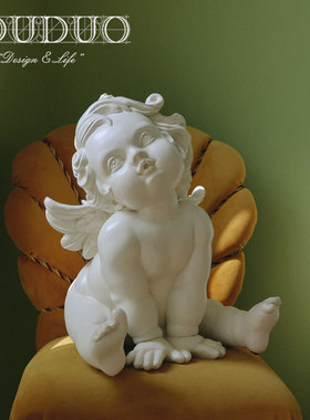 q683都多爱家胖天使可爱美式复古树脂客厅落地大型雕塑摆件卧室