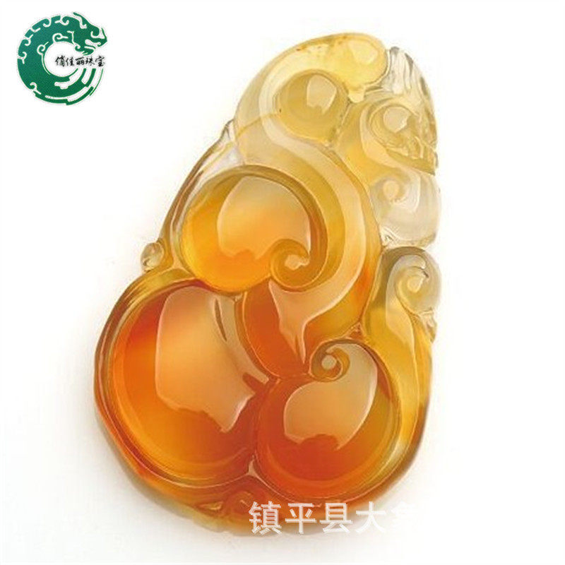 厂家玉石玉髓玛瑙吊坠挂件红黄如意貔貅龙凤山水玉器礼品饰品