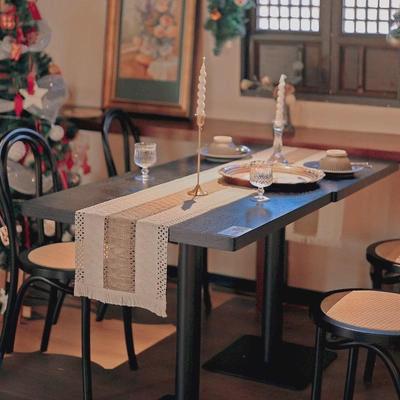 棉麻复古美式餐桌桌旗茶几电视柜长条桌布布艺餐桌垫装饰布原木风