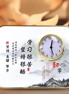 闹钟桌面摆放孩子读书的意义励志摆台房间书桌励志表装饰摆件时钟