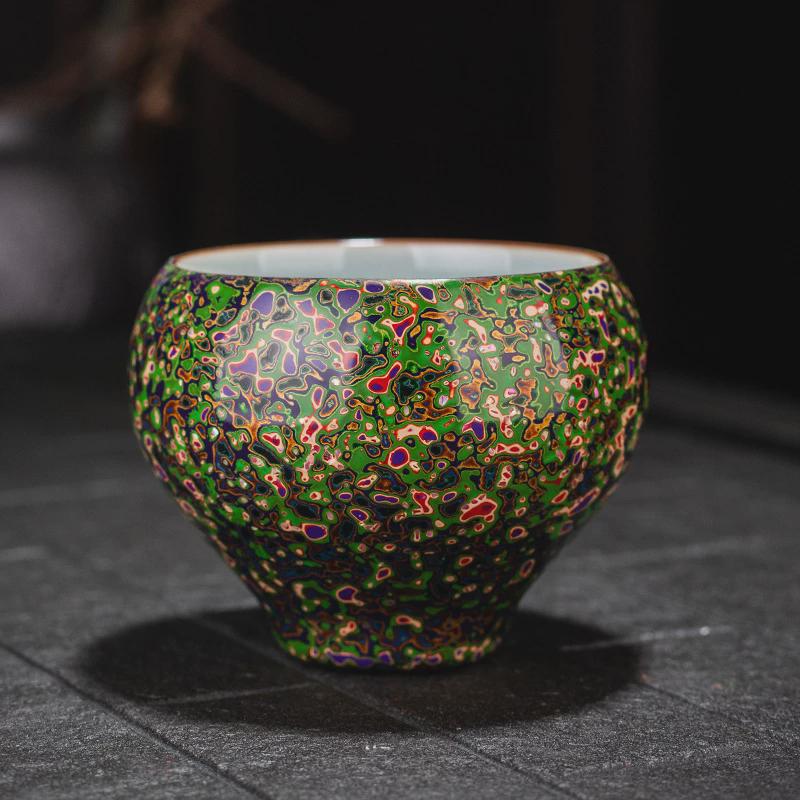 瓷主人杯陶瓷杯冰裂单杯汝大漆茶具单杯个人杯家用高端礼品杯