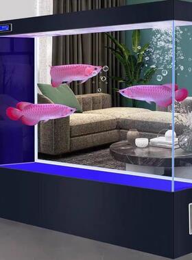 w網4超白方形玻璃鱼缸客厅家用新款屏风隔断免换水族箱懒人生态金