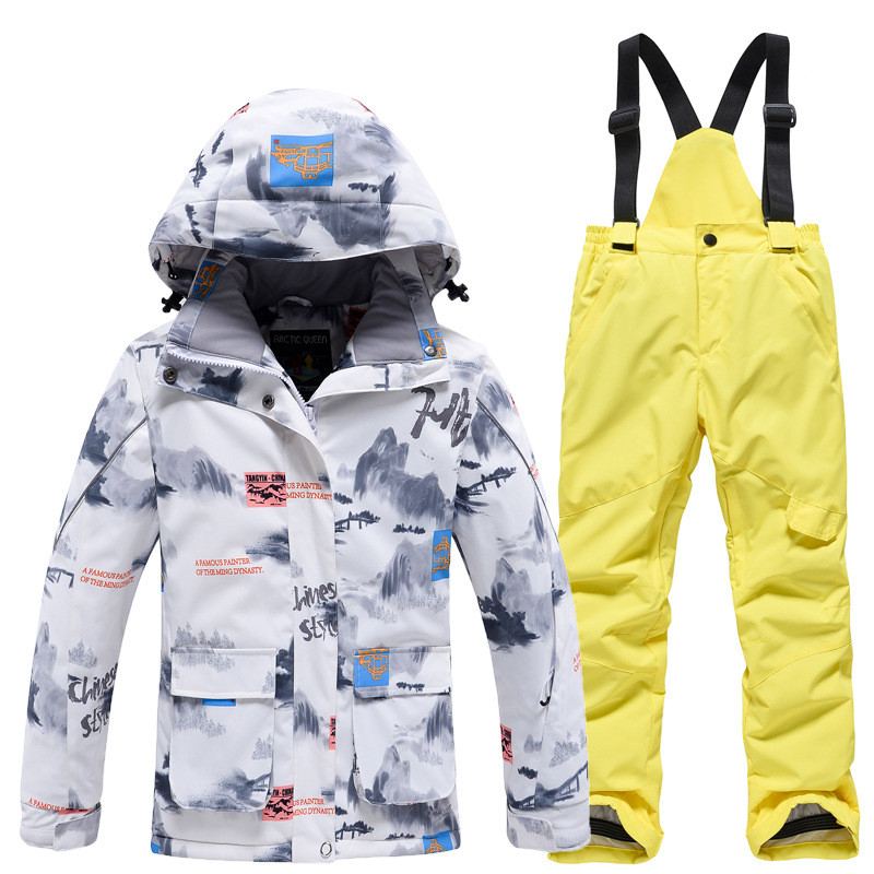 儿童滑雪服套装男童套装冬季户外防风防水保暖加厚滑雪衣裤女童