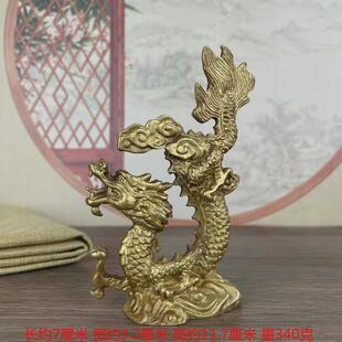 仿古合金铜龙摆件龙神座青龙汉龙十二生肖龙铜吸水龙家居饰品摆件