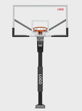 P029学校家用可升降标准高度地埋式篮球架15cm方管主杆