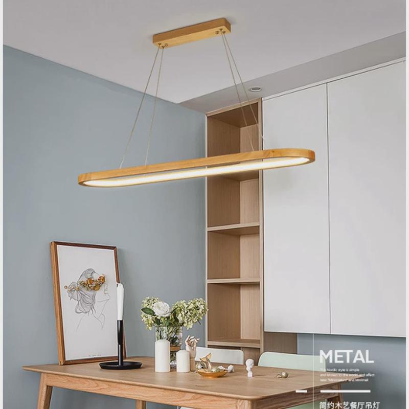 现代简约个性跑道灯客厅吧台餐厅书房走廊椭圆实木餐吊灯具d5108