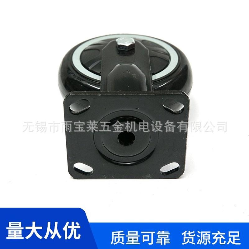 6寸轮子发脚轮黑色高密度pu轮黑色重型工业轮平板车轮静音邦