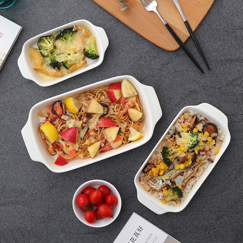 陶瓷烘焙模具烤箱专用焗饭盘芝士披萨意面盘西餐烤盘菜盘家用餐具