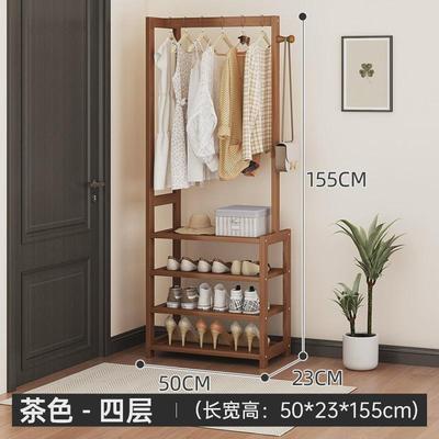 简易鞋架挂衣架家用一体门口多功能收纳鞋柜衣帽架多层置物架批发