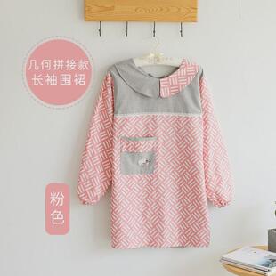 围裙家用厨房反穿罩衣女士大人护防水防油长袖衣2023新款网红做饭