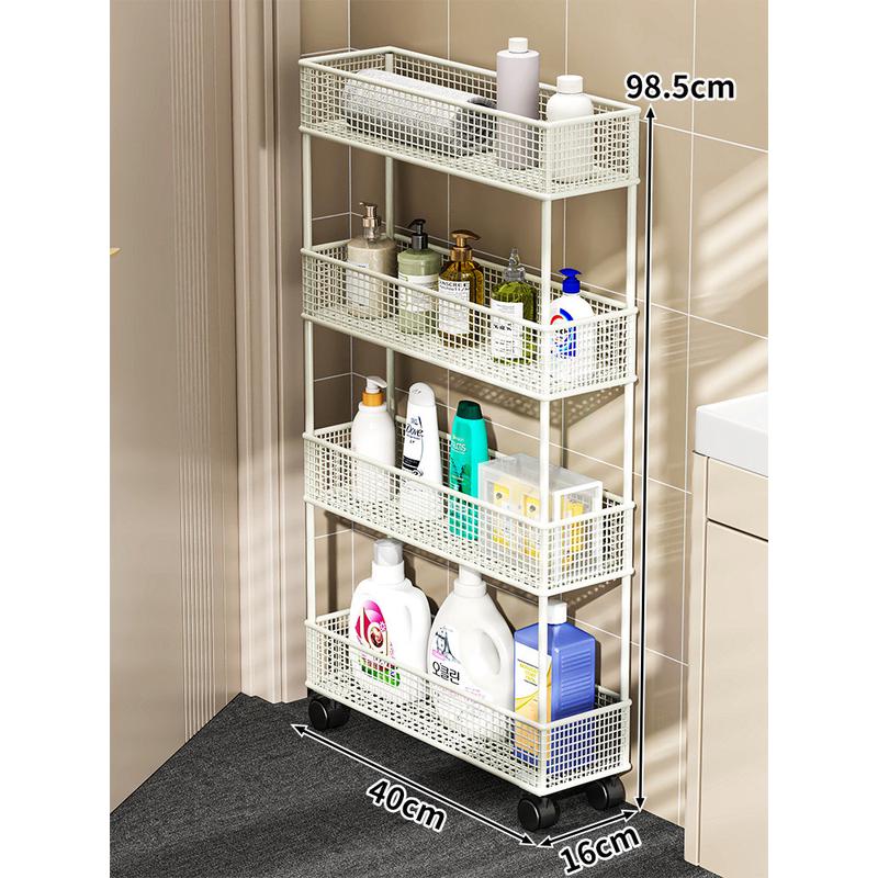 夹缝置物架卫生间门后超窄缝隙收纳柜浴室12cm极窄小推车款