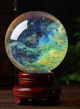 黄色熔炼黄水晶球居家送礼厂家水晶球摆件