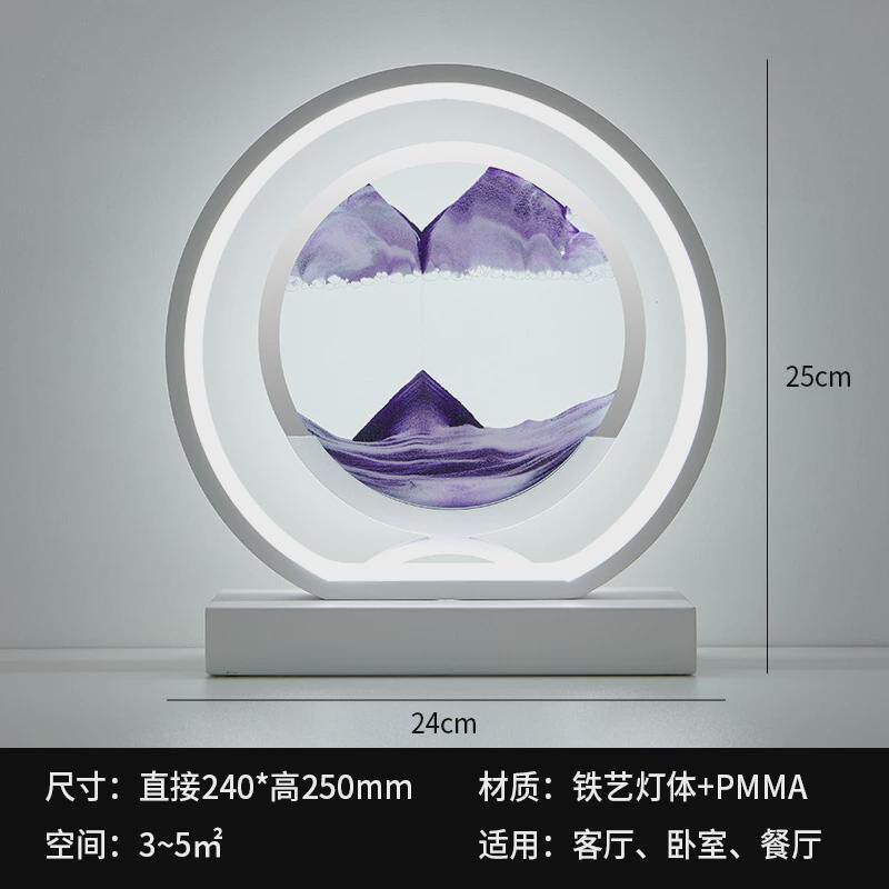 床头灯流沙画台灯新款台灯超亮夜灯卧室灯中国风装饰玻璃沙漏台灯