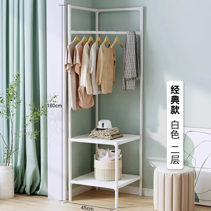 家用挂衣架放脏衣服篓三角墙角衣架转角衣帽架落地置物架卧室简易