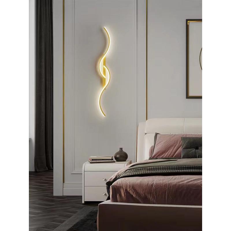 热销现代简约长条壁灯极简卧室客厅栅格灯沙发背景电视装饰灯