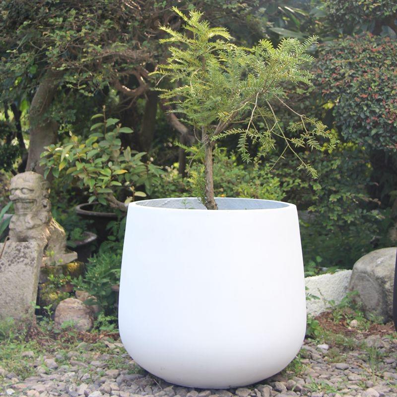 商场大号北欧圆形水泥花盆琴叶榕花箱客厅阳台室外绿植盆小号王之