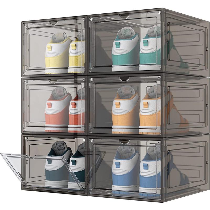 鞋盒透明防尘鞋子收纳储物盒侧开门防氧化家用展示硬鞋盒鞋盒