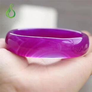 厂家速发货源真品巴西葡萄紫玉髓手镯舒具来色紫云母缠丝玛瑙包邮