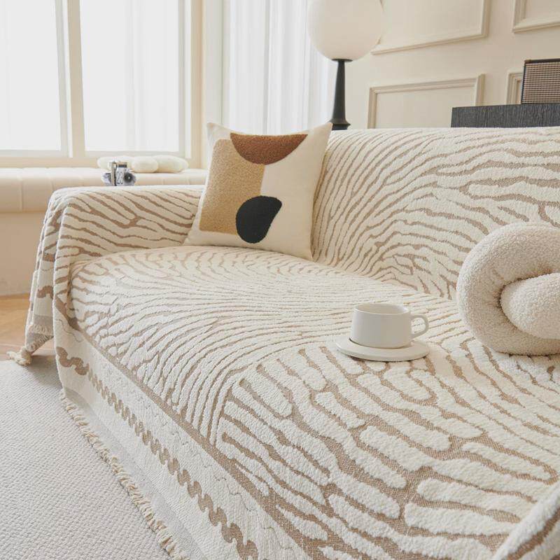 雪尼尔沙发巾盖布全包万能套罩四季通用年轮沙发垫防滑盖毯防猫抓