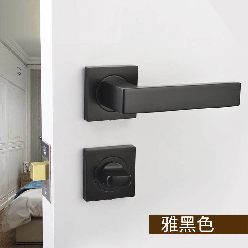 把手分体式木门锁简约锁锌合金室内门锁卧室卫生间门锁隐形门锁