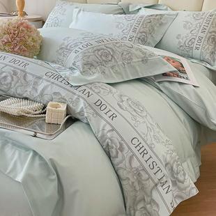 少女心床上四件套轻奢赫本风床品夏季 法式 水洗棉被套床单床笠套件