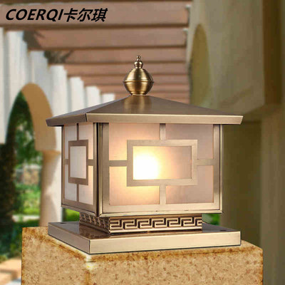 欧式柱头灯 全铜复古花园户外防水门柱围墙灯景观工程庭院灯