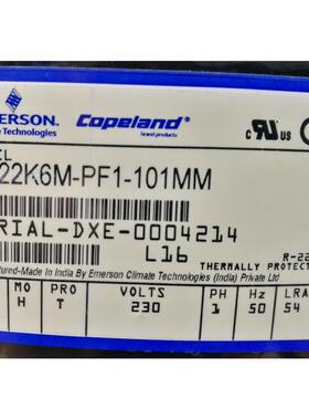 CR18K6-PFV-525/970 CR22K6M-PF1-101 CR22K6M- TFM谷轮2匹压缩机