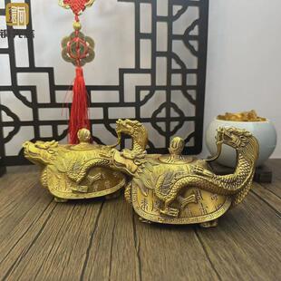 龙回首香炉摆件黄铜青龙回首龙头壶龙回头龙龟壶万寿壶