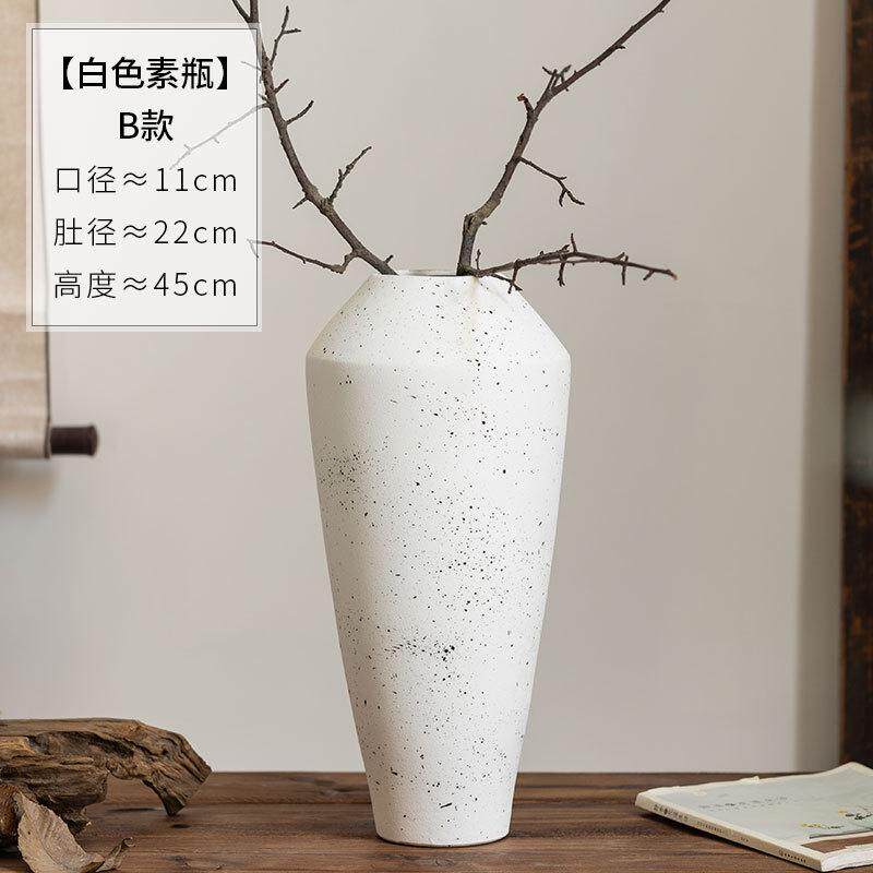 景德镇装饰复古手工陶瓷花器插花禅意台面花瓶民宿酒店侘寂风摆件