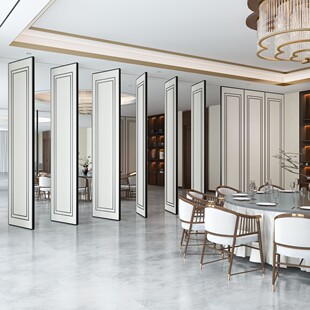 酒店活动隔断墙风办公室隔音包厢吊轨折叠推拉高屏移动宴会厅饭店