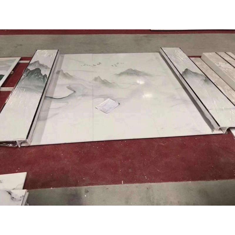 电视背景墙3d微晶石新中式客厅轻奢风造型装饰现代简约瓷砖影视墙