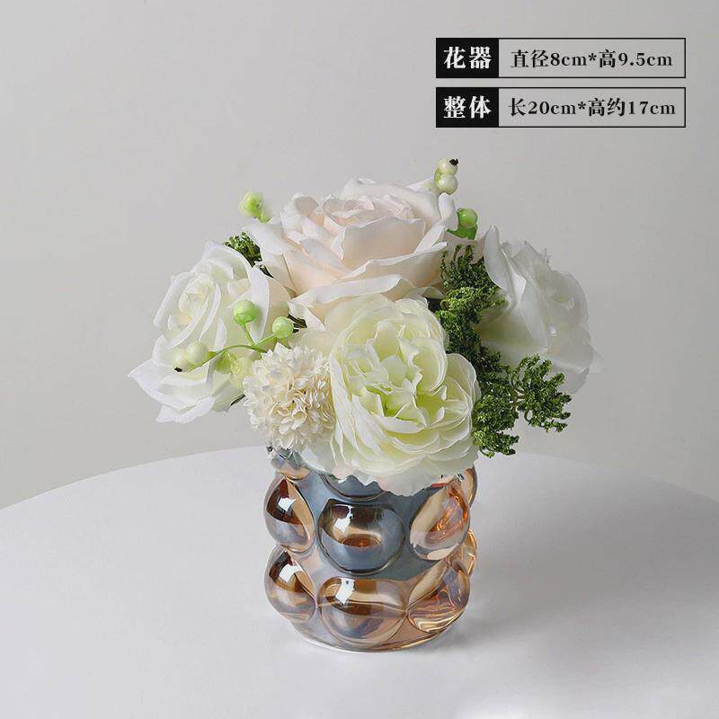 欧式仿真花客厅装饰摆件高级感电视柜干花插花假花摆设装饰花