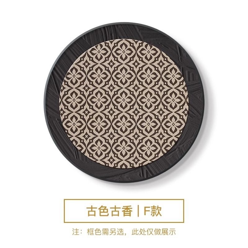 法式复古客厅装饰画中古风卧室床头圆形挂画小众艺术玄关组合壁画图片