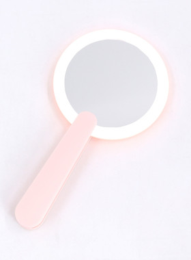 x1aw折叠led手持镜子化妆智能带灯随身便携式小巧圆形迷你补妆小