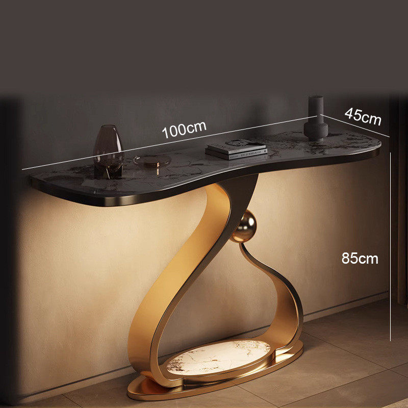 进门入户玄关柜正别墅现代轻奢对门高档奢石客厅隔断柜条案端景台