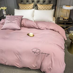 单件被套150*200cm单人双人200*230cm亲肤棉被罩纯色刺绣男士批发