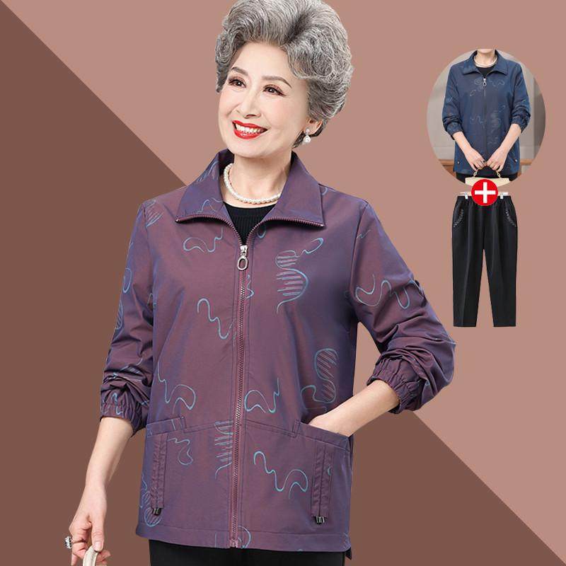 中老年人秋装女老人风衣春秋妈妈奶奶装长袖大码,女装/女士精品,中老年女装,淘宝优惠券,粉丝福利购,淘宝优惠卷