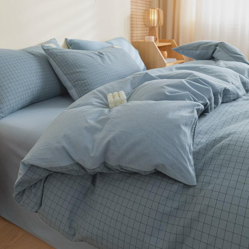 水洗棉四件套棉被套学生宿舍床上三件套床单床笠款床垫裸睡