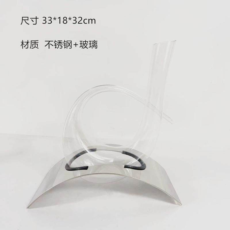 轻奢风创意竖琴红酒醒酒器带支架快速醒酒透明玻璃不锈钢支架分酒