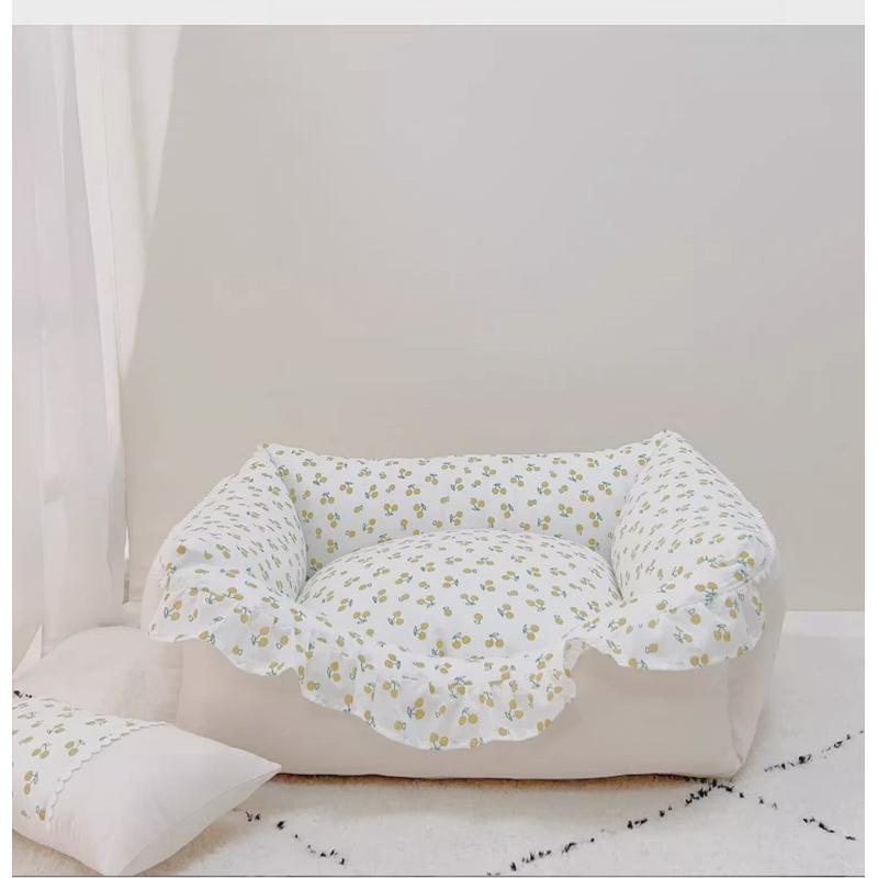 新款棉质狗窝狗床泰迪荷叶边宠物可拆洗中小型犬四季通用猫窝ins