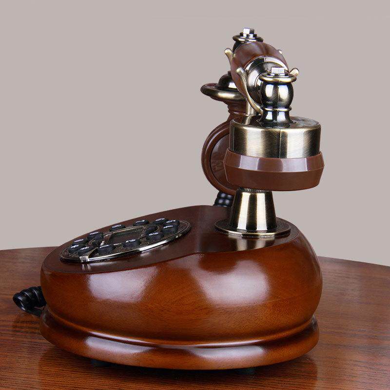 欧式实木复古仿古转盘式老式酒店宾馆家用有线无线插卡座机电话机